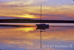 saratoga lake at sunset