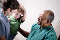 child visiting male pediatrician
