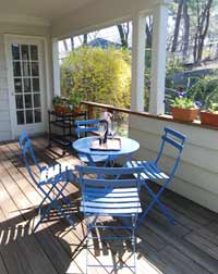Staged Blue Bistro Table
