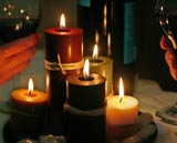 candle centerpiece autumn