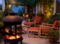 outdoor patio fireplace