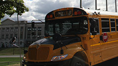 Close up of a school bus