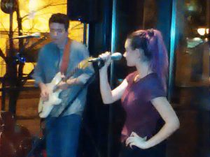 Drew and Ivy in the Gaffney's Music Room at Open Mic Night.