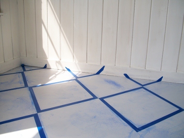 floor taped diamond pattern