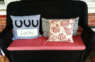 lucky pillow and couch