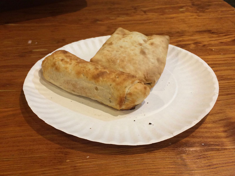 A doughboy and beef chimichanga from Esperanto in downtown Saratoga Springs