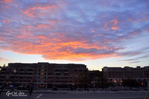 Fire in the sky over the Hampton Inn and Suites and Jacob & Anthony's.