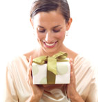 Woman Holding Holiday Gift