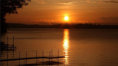 sunset over saratoga lake