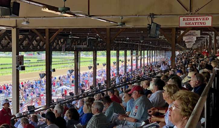 audience sitting in the grandstand