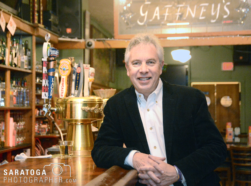 John Baker, 59, has owned and operated Gaffney’s restaurant and bar on Caroline Street for 35 years, since he was 24 years old. The establishment is changing hands in January. ©2016 Saratoga Photographer.com